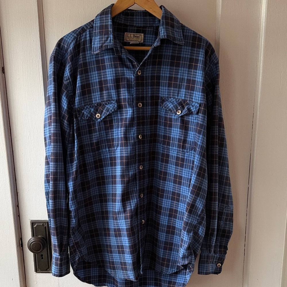 L.L. Bean Navy Plaid Men's Shirt